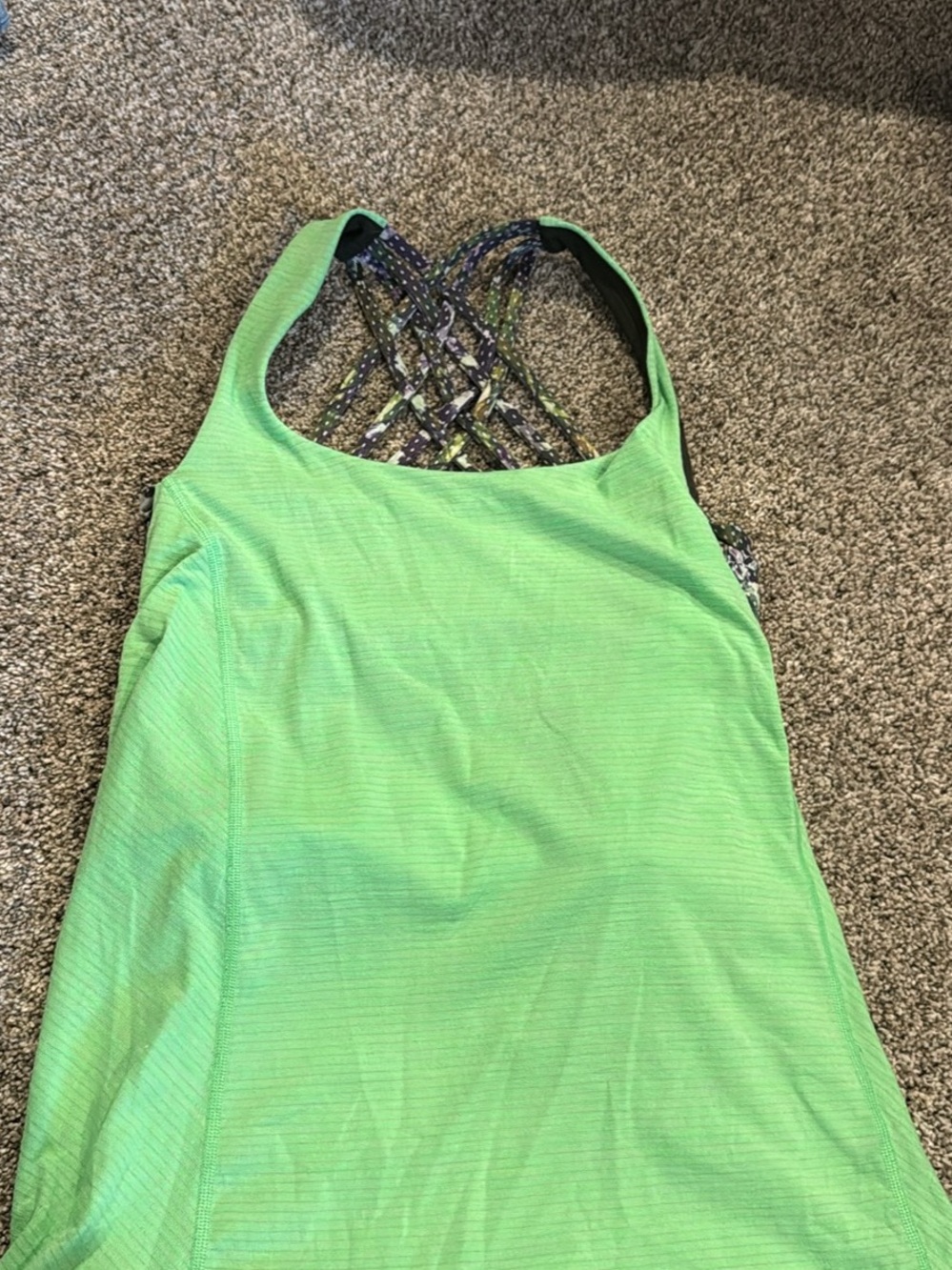 lululemon athletica Green Strappy Crisscross Tank Top